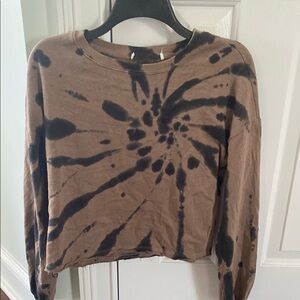 Tie-Dye Long Sleeve Sweatshirt Women’s - Brown and Black